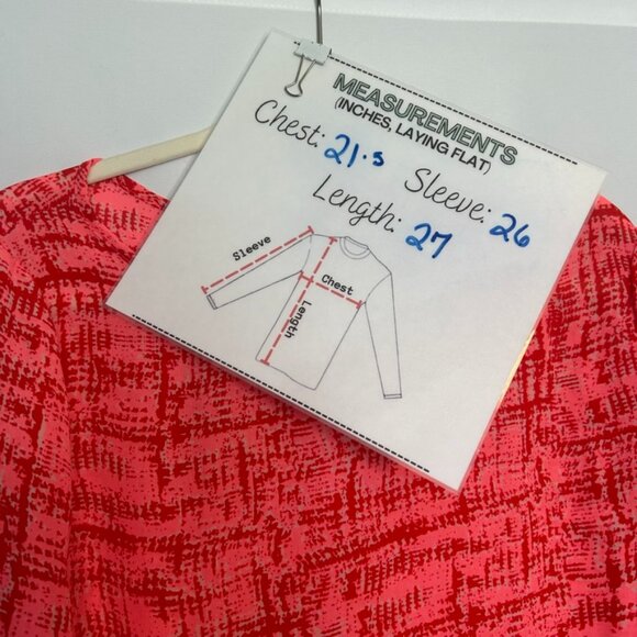 Banana Republic Pink‎ & Red Printed Long Sleeve Blouse | Size L - Picture 2 of 5